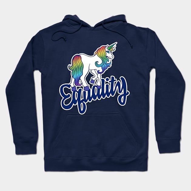 Equality Rainbow Unicorn Hoodie by bubbsnugg